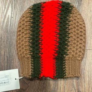 Gucci Brown Knitted Wool Baby Hat 9-12 months nwt